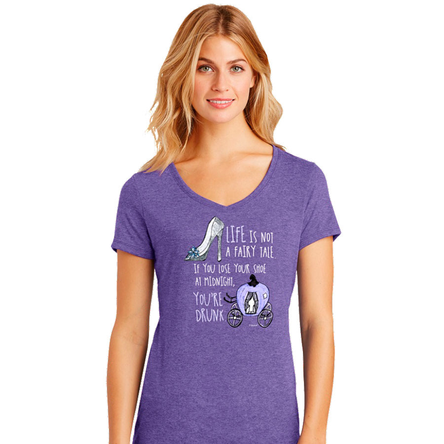Drunk Fairy Tale Purple Women's V-Neck T-Shirt