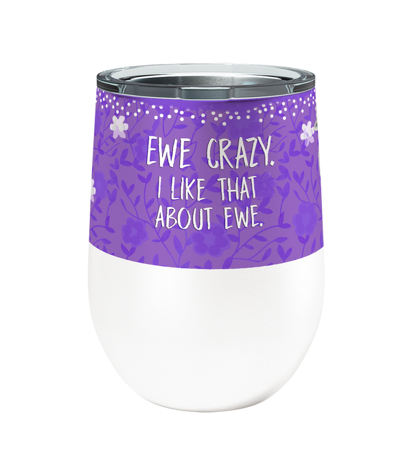 Ewe Crazy 12oz Stemless Insulated Stainless Steel Tumbler
