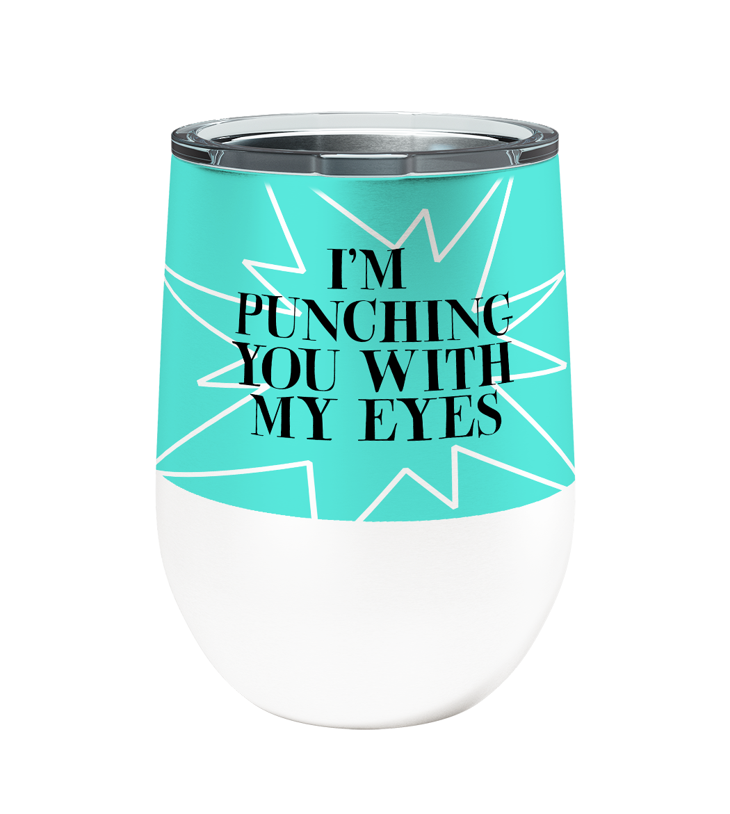 Eye Punch Dog 12oz Stemless Insulated Stainless Steel Tumbler
