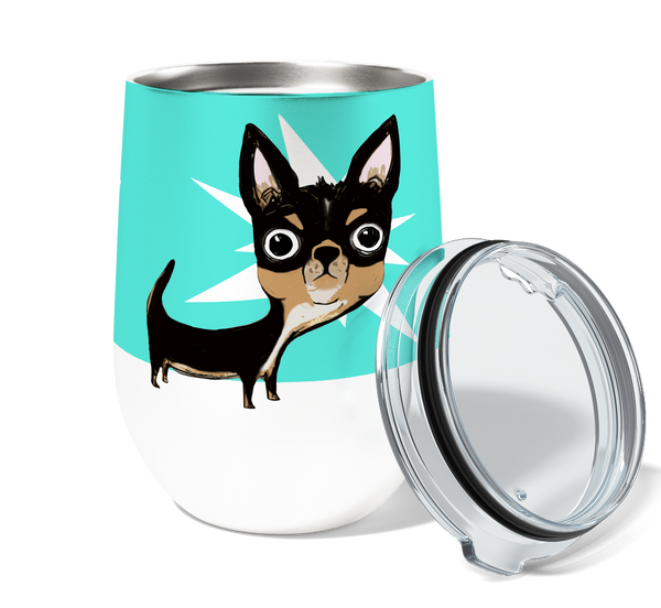 Eye Punch Chihuahua 12oz Stemless Insulated Stainless Steel Tumbler