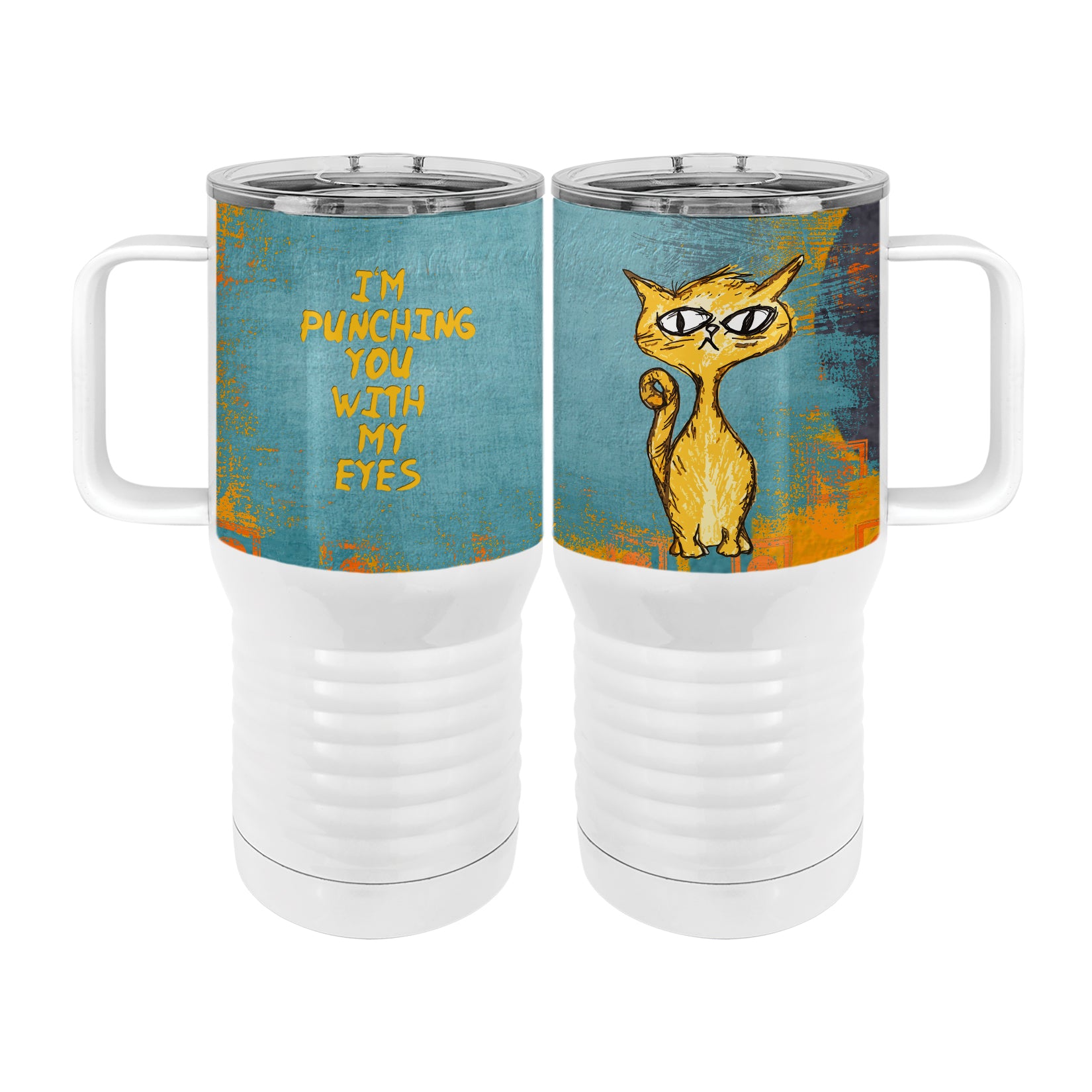 Eye Punch Cat 20oz Tall Insulated Stainless Steel Tumbler with Slider Lid