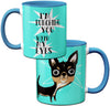 Eye Punch Dog Chihuahua Blue Mug Cup