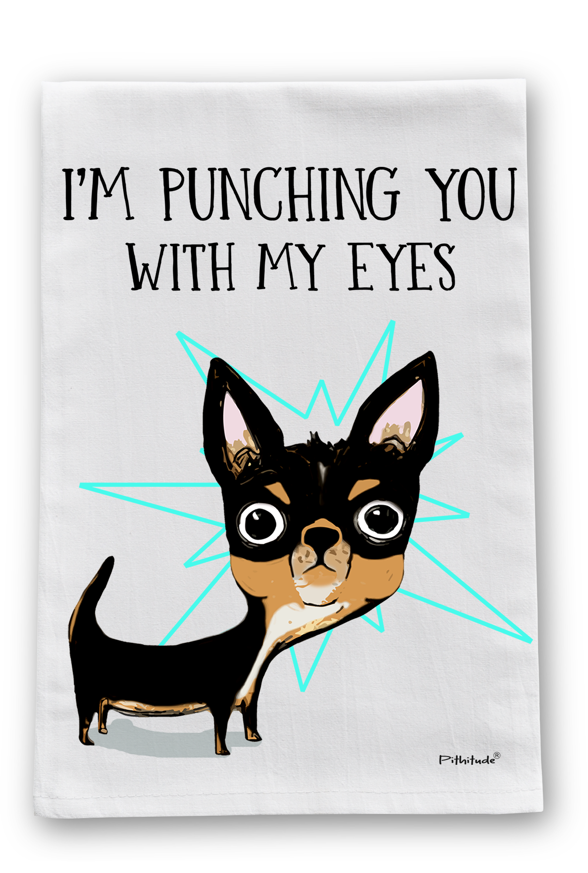 Eye Punch Dog Flour Sack Dish Towel