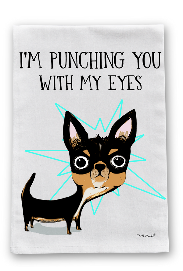 Eye Punch Dog Flour Sack Dish Towel