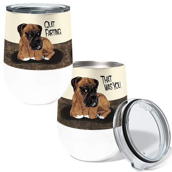 Farting Boxers 12oz Stemless Insulated Stainless Steel Tumbler