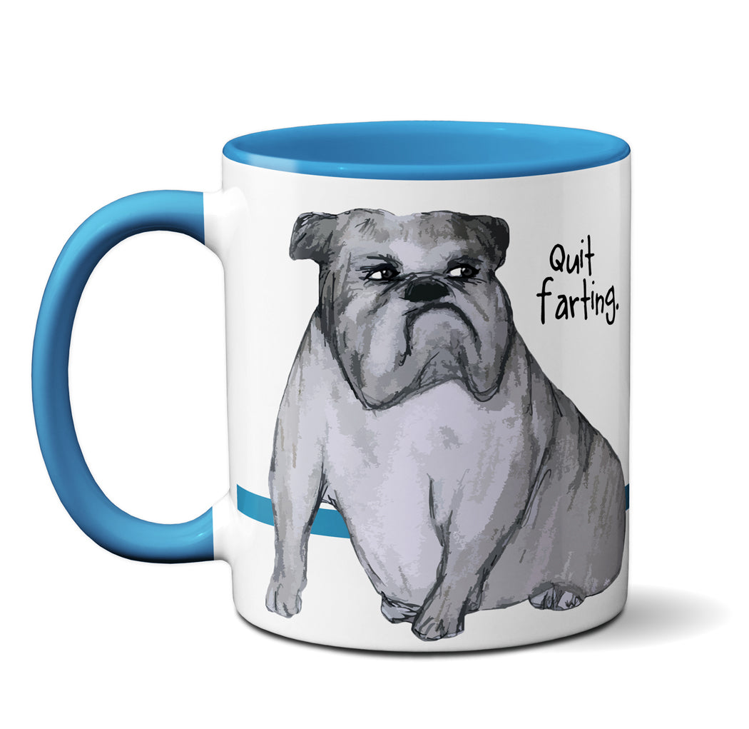 Farting English Bulldogs Mug by Pithitude