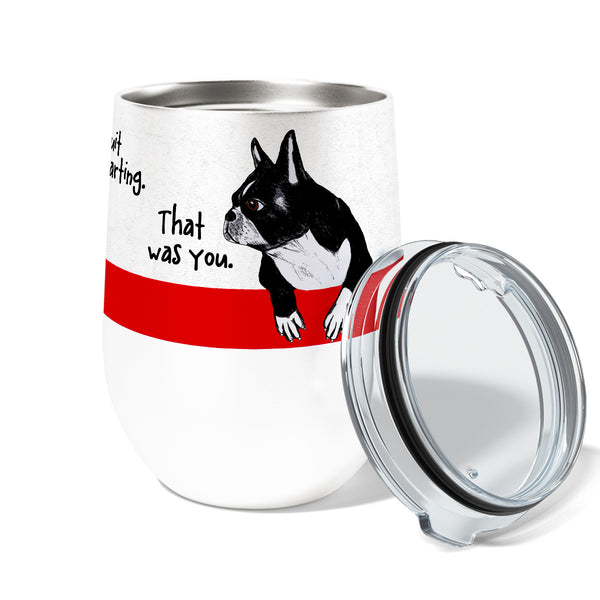 Farting Boston Terriers 12oz Stemless Insulated Stainless Steel Tumbler