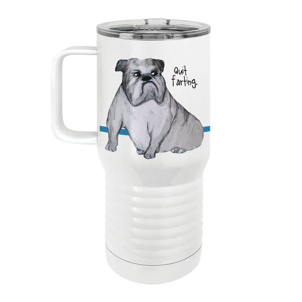 Farting English Bulldogs 20oz Tall Insulated Stainless Steel Tumbler with Slider Lid