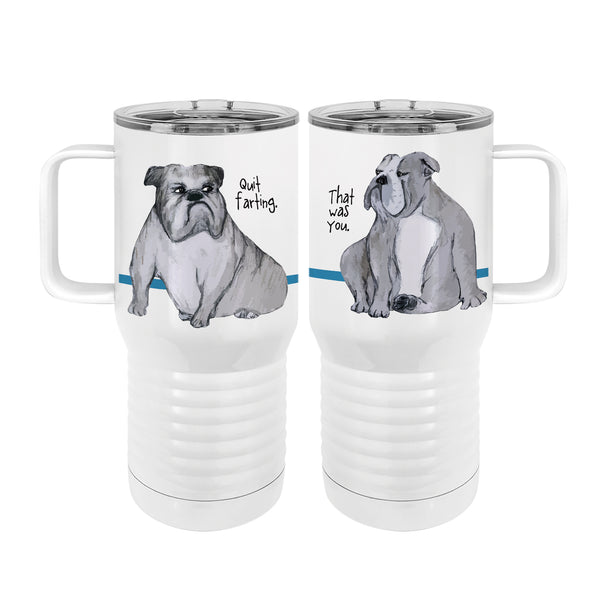 Farting English Bulldogs 20oz Tall Insulated Stainless Steel Tumbler with Slider Lid