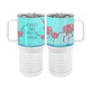 Pink Flamingo Dance 20oz Tall Insulated Stainless Steel Tumbler with Slider Lid