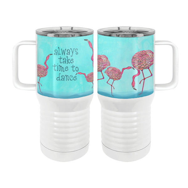 Pink Flamingos Dance 20oz Tall Insulated Stainless Steel Tumbler with Slider Lid
