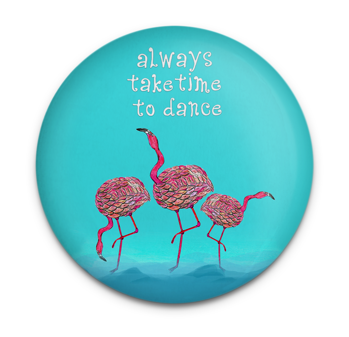 Pink Flamingo Dance Magnet