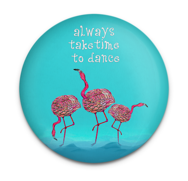 Pink Flamingo Dance Magnet