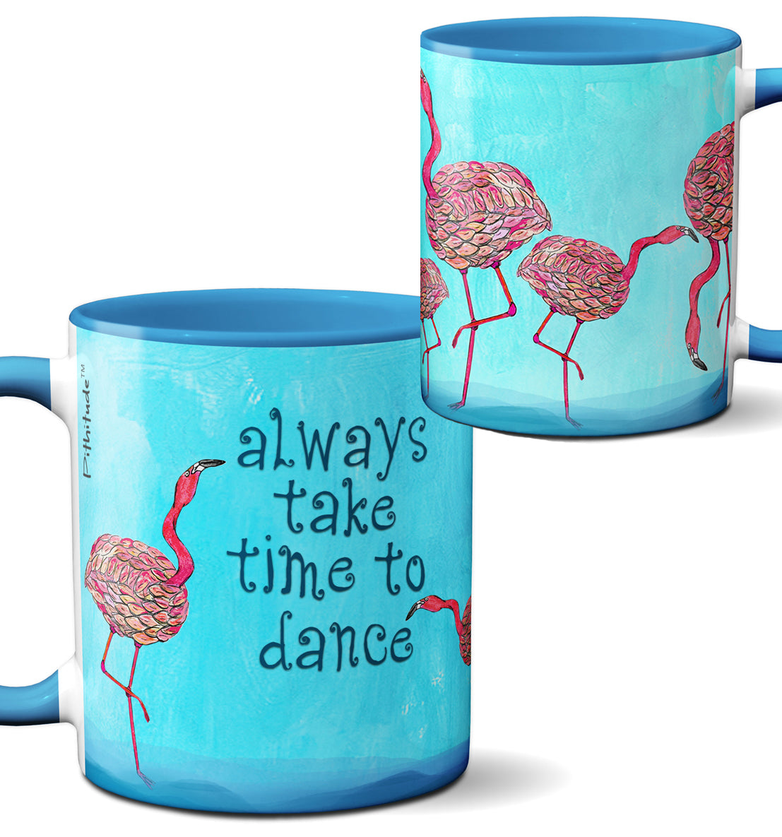 Pink Flamingos Dance Mug by Pithitude