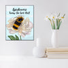 Gardener Bee 8x10 Wood Block Print