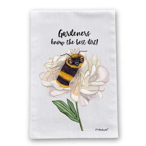 Gardener Bee Flour Sack Dish Towel