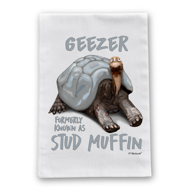 Geezer Tortoise Flour Sack Dish Towel