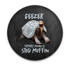 Funny tortoise magnet with Geezer, Formerly Known as Stud Muffin quote