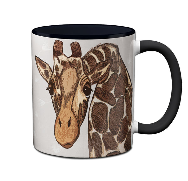 Giraffe Ability Black Ceramic Mug