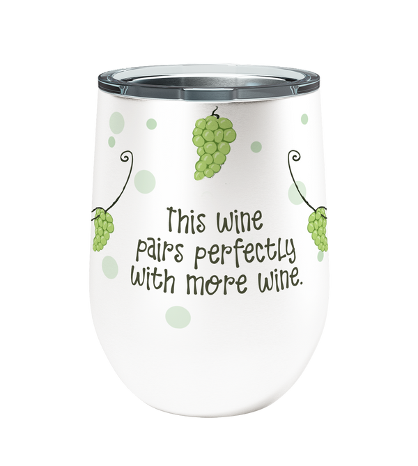 Wine Pairs 12oz Stemless Insulated Stainless Steel Tumbler