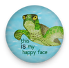 Happy sea turtle magnet with sunny beach quote and smiling turtle