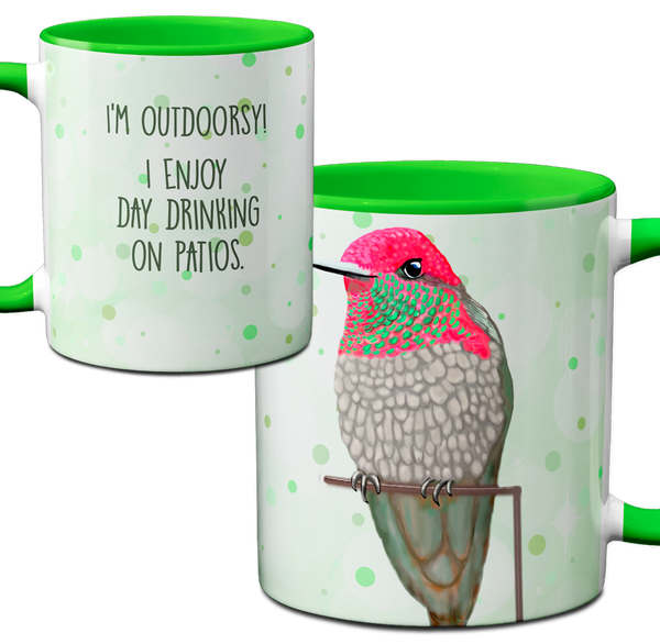 Hummingbird Drinking Green Mug