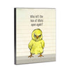 Idiot Box Chick 8x10 Wood Block Print