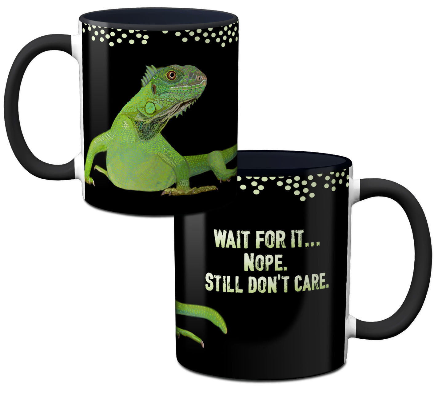 Iguana Care Black Ceramic Mug
