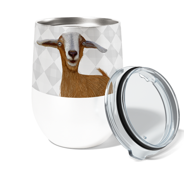 Inappropriate Goat 12oz Stemless Insulated Stainless Steel Tumbler with Clear Lid