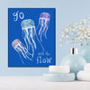 Go With the Flow Jellyfish 8x10 Wood Block Print