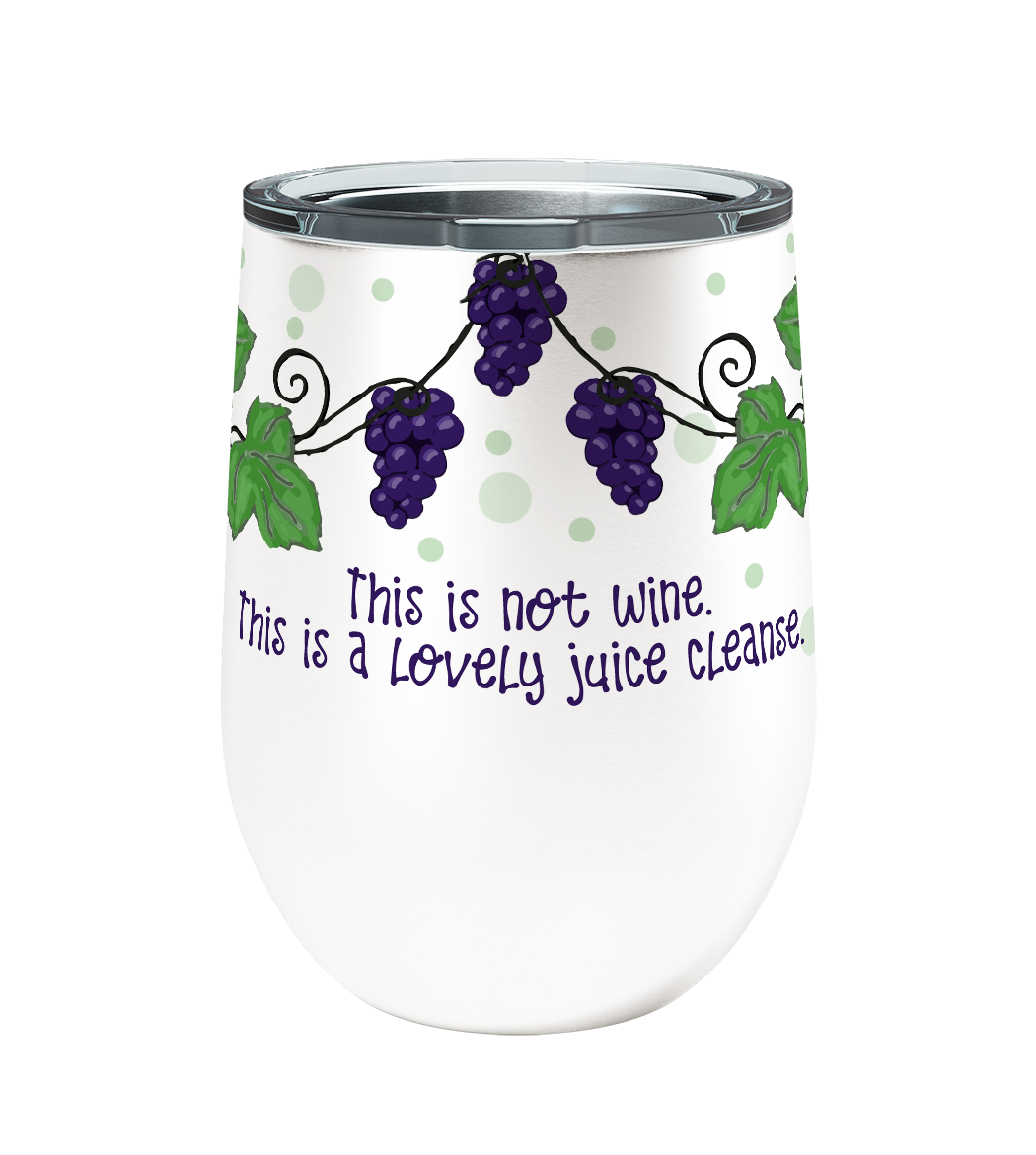 Juice Cleanse 12oz Stemless Insulated Stainless Steel Wine Tumbler