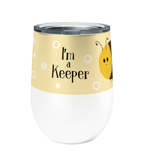 I'm a Keeper Bee 12oz Stemless Insulated Stainless Steel Tumbler