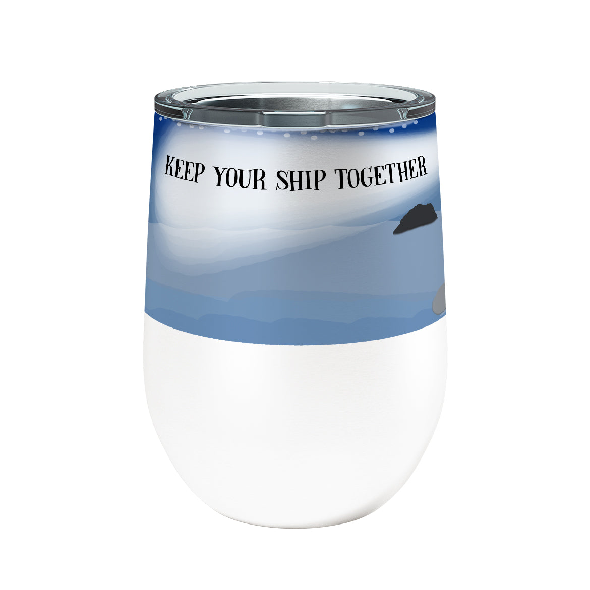 Lighthouse Ship 12oz Stemless Insulated Stainless Steel Tumbler