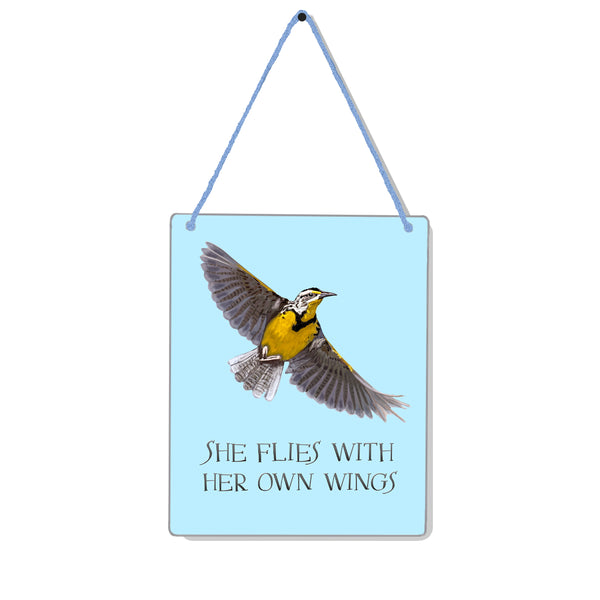 Meadowlark Flies 4x5" Mini-Sign