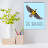 Meadowlark Flies 8x10 Wood Block Print