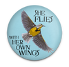 Oregon meadowlark magnet with She Flies With Her Own Wings state motto