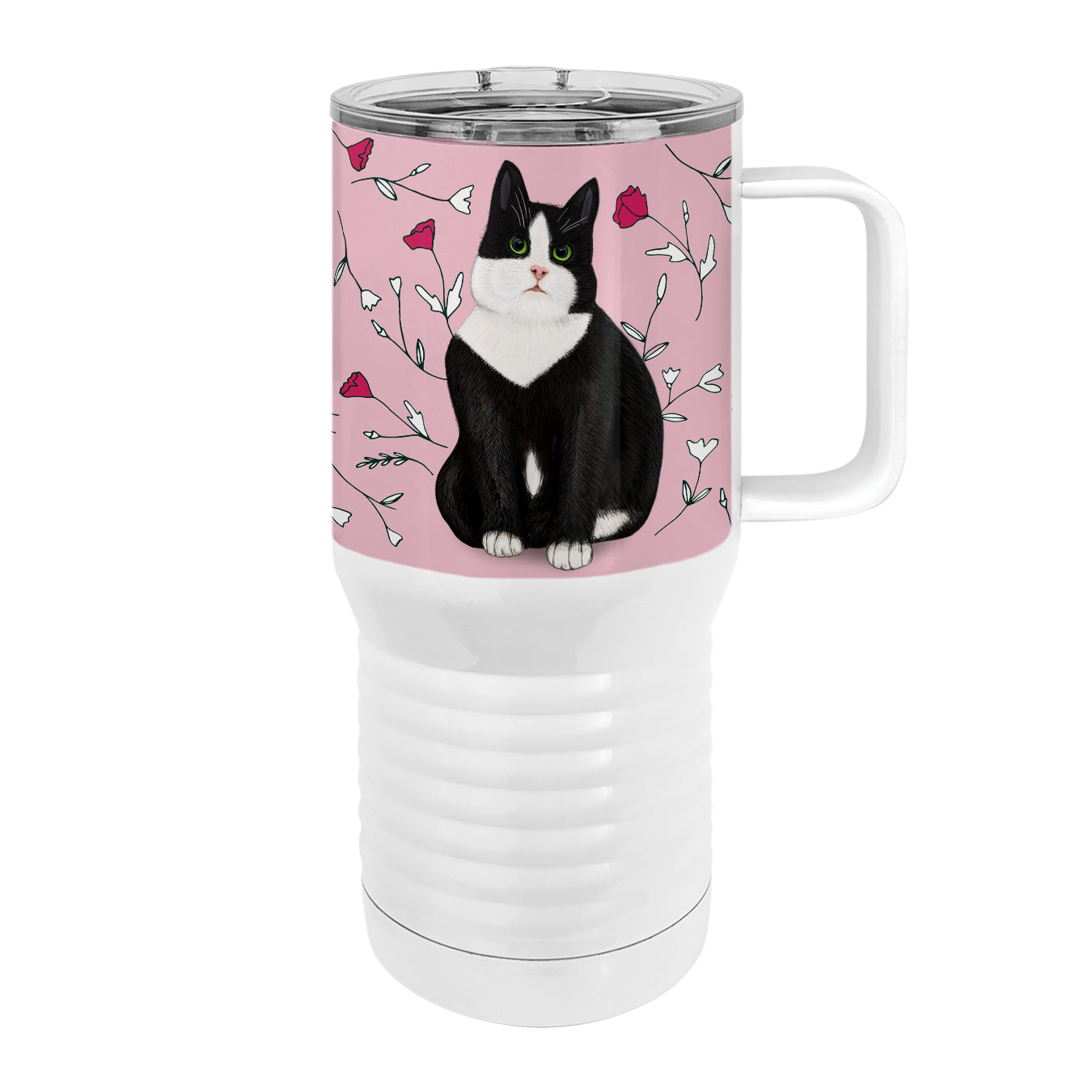 Meow Tuxedo Cat 20oz Tall Insulated Stainless Steel Tumbler with Slider Lid