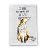 Fox funny flour sack dish towel
