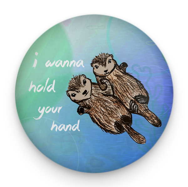 Sea Otters Holding Hands Magnet