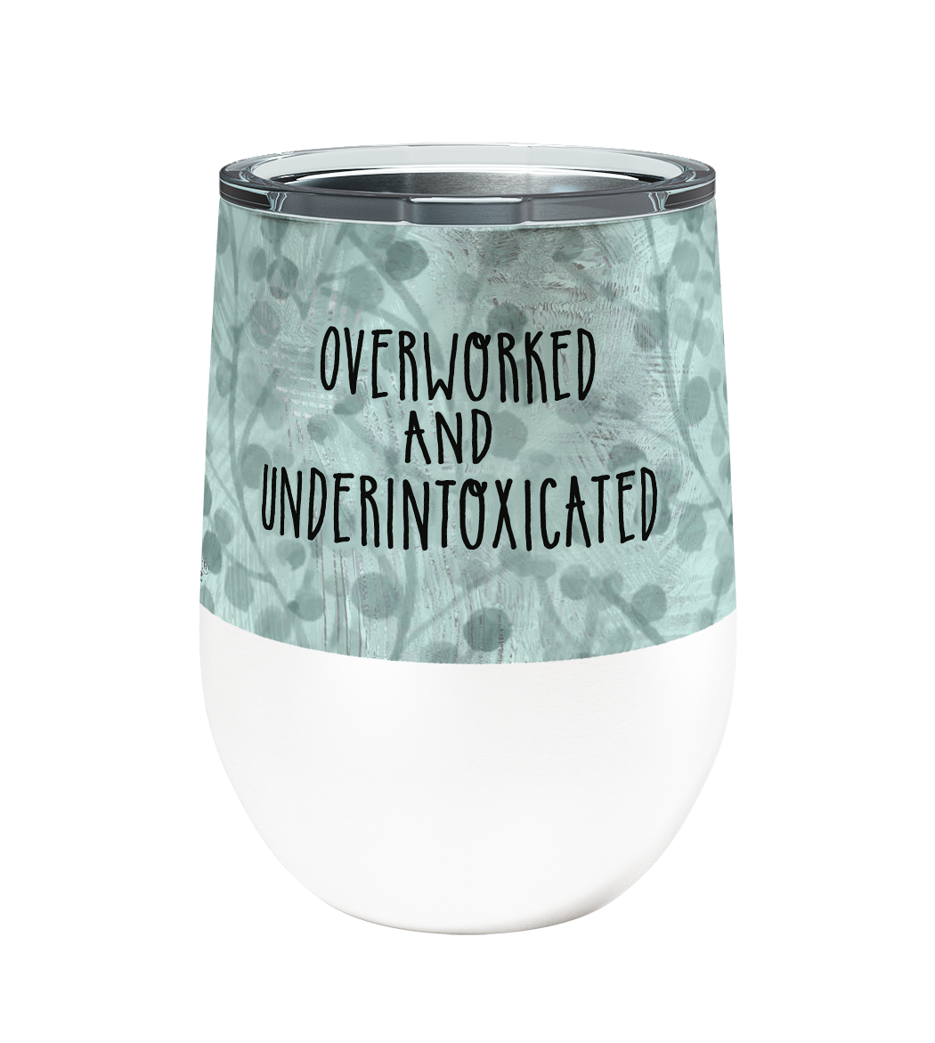 Overworked Chinchilla 12oz Stemless Insulated Stainless Steel Tumbler