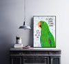 Parrot Demons 8x10 Wood Block Print