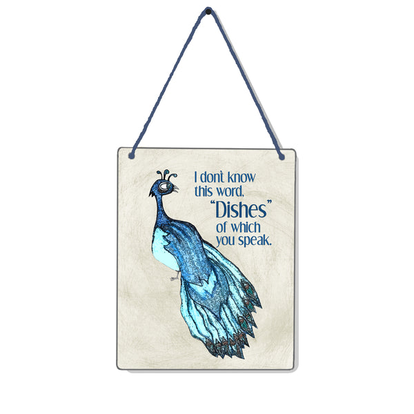 Peacock Dishes 4x5" Mini-Sign