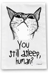 Peeking Cat Flour Sack Dish Towel