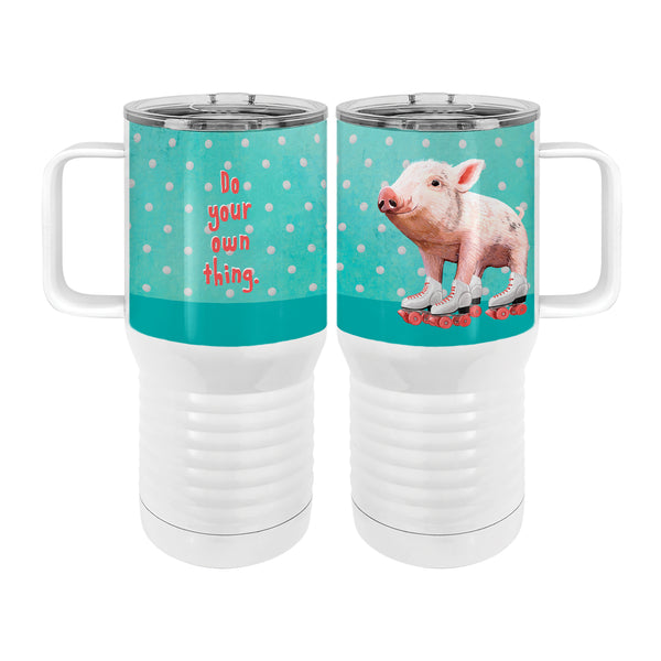 Piggy Skates 20oz Tall Insulated Stainless Steel Tumbler with Slider Lid