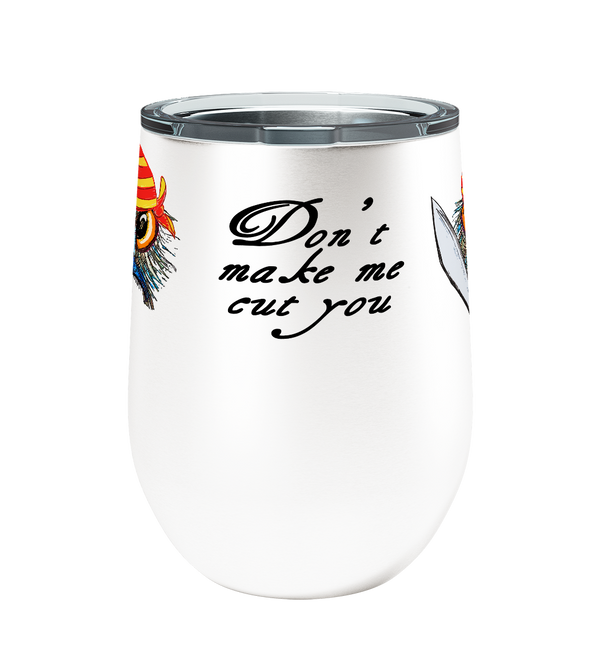 Cut You Pirate Emu 12oz Stemless Insulated Stainless Steel Tumbler