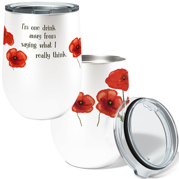 Poppy Think 12oz Stemless Insulated Stainless Steel Tumbler