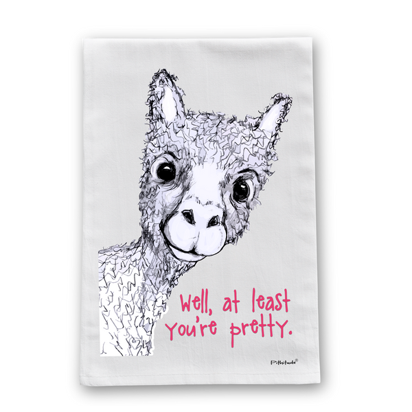 Pretty Alpaca Flour Sack Dish Towel
