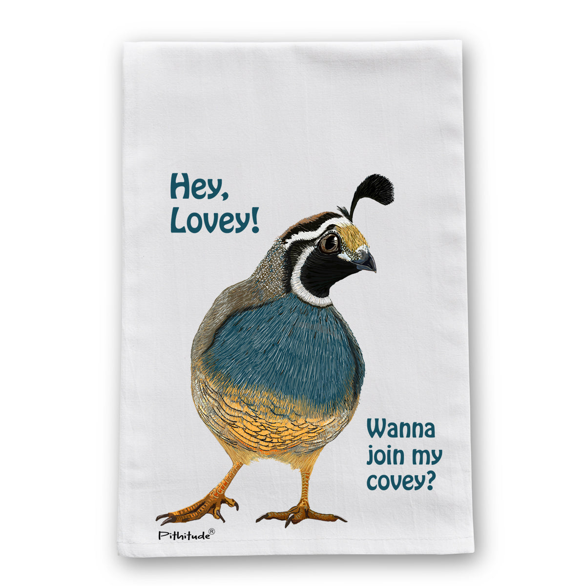 Quail Covey Flour Sack Dish Towel Pithitude