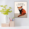 Red Panda Best Friends 8x10 Wood Block Print