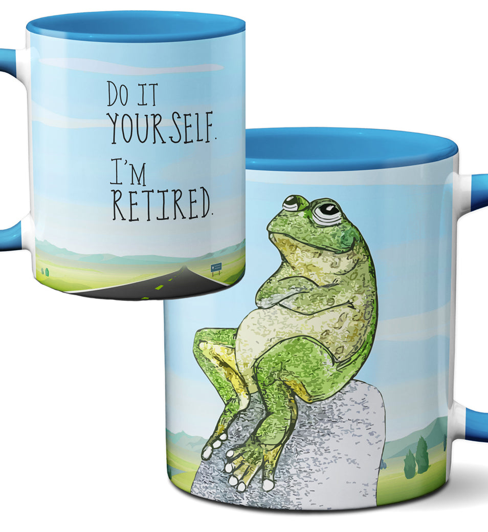 Retired Frog Blue Mug by Pithitude